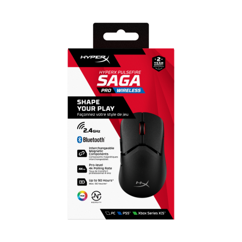  Mouse - Mouse Gaming Wireless HyperX Pulsefire Saga Pro, 3200 dpi, Negru