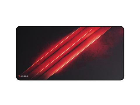 Mousepad - Mousepad Genesis Carbon 500 Maxi Flash, material cauciuc + textil, dimensiuni 900x450x2.5 mm, negru/rosu