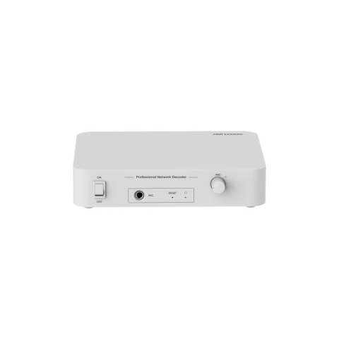 Difuzoare - Network Decoder Hikvision, intrari audio: MIC/RCA, suporta: schedule/live/emergency broadcast, alarm linkage, TTS, protocol: IPv4, HTTP, HTTPS , SSL/TLS , DNS, NTP, TCP, UDP, IGMP, ICMP, DHCP, ARP, SS