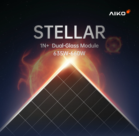 Panouri fotovoltaice - Panou Solar Fotovoltaic Monocristalin AIKO STELLAR 1N+ Dual-Glass, N- Type ABC, 645W, 23.9% Module Efficiency, 2382x1134x30mm, lungime cablu + 400mm/-200mm, IP68, 144 celule [6X24]