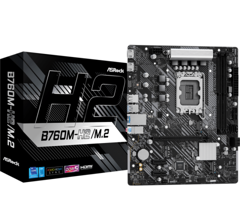 Placi de baza - Placa de baza ASRock B760M-H2/M.2, Socket 1700, DDR5, Micro-ATX