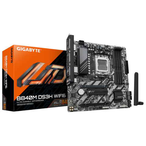 Placi de baza - Placa de baza Gigabyte B840M DS3H WIFI6, Socket AM5, DDR5, Micro-ATX