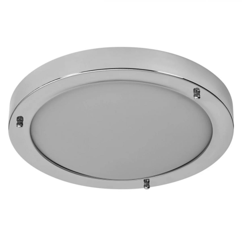 Iluminat pentru baie - Plafoniera pentru baie OSRAM Classic Crom, E27, max. 15W LED,metal/sticla, IP44, Ø310x80mm, bec neinclus