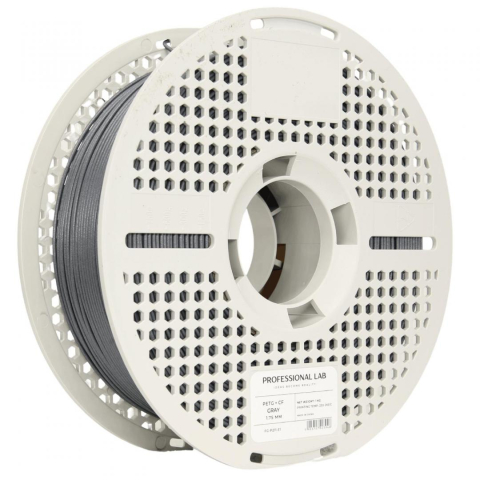 Accesorii imprimare 3D - PROF. LAB 3D FILAMENT 1KG PETG + Carbon Fiber GRAY, Diametru: 1.75mm, Temperatura duza: 255C - 270C, temperatura platforma: 80C - 90C