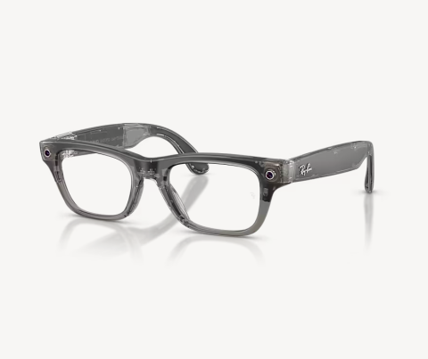 Ochelari Meta - Ray-Ban Meta Blayzer Optics Gen 2 Universal Fit Matte Transparent Ice Grey Demo Lens 50-19