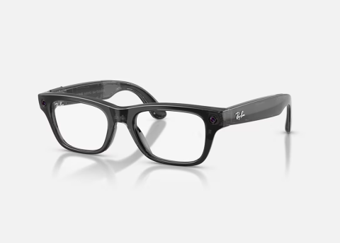 Ochelari Meta - Ray-Ban Meta Blayzer Optics Gen 2 Universal Fit Shiny Transparent Black Demo Lens 50-19