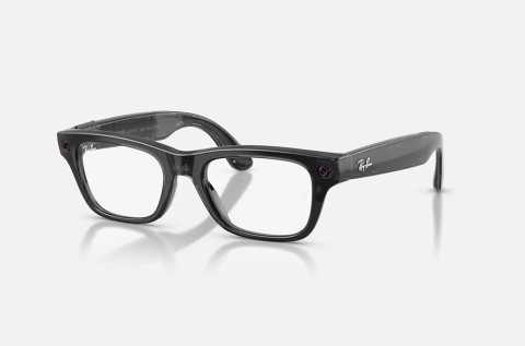 Ochelari Meta - Ray-Ban Meta Blayzer Optics Gen 2 Universal Fit Shiny Transparent Black Demo Lens 54-19