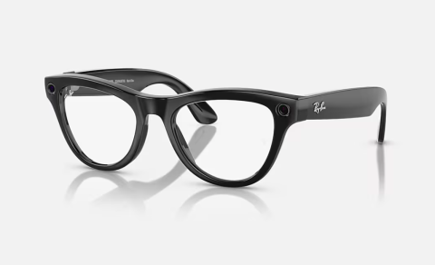 Ochelari Meta - Ray-Ban Meta Skyler Gen 1 High Bridge Fit Shiny Black Clear/ Cerulean Blue Transitions 52-20