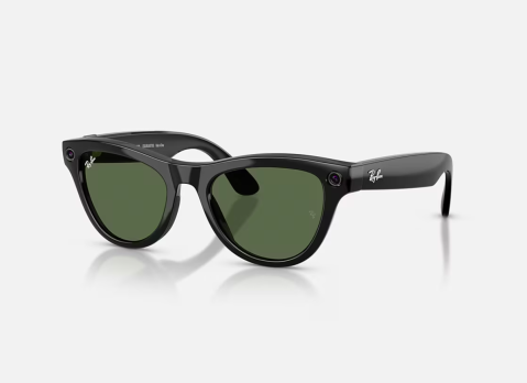 Ochelari Meta - Ray-Ban Meta Skyler Gen 2 High Bridge Fit Shiny Black G-15 Green 52-20