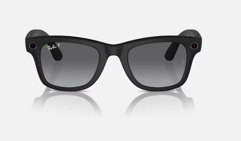 Ochelari Meta - Ray-Ban Meta Wayfarer Gen 1 High Bridge FIT Matte Black Graphite Polarized 50-22