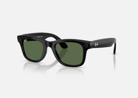 Ochelari Meta - Ray-Ban Meta Wayfarer Gen 2 High Bridge Fit Shiny Black G-15 Green 50-22