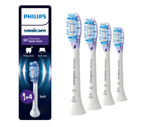 Accesorii - Rezerve PHILIPS Sonicare Gum Care HX9054/87, Pachet de 4 capete de periere, Standard, Click-on, Sincronizarea modurilor BrushSync, Alb, L x A x I (mm) 60x25.7x230.5
