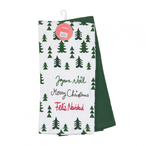 Prosoape Bucatarie - Set 2 prosoape de bucatarie, 38x63 cm,Green