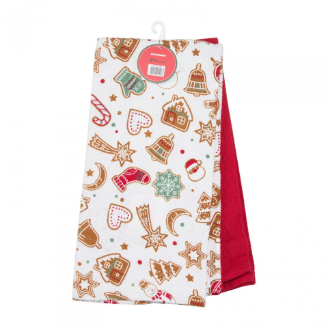 Prosoape Bucatarie - Set 2 prosoape de bucatarie, 38x63 cm,Red