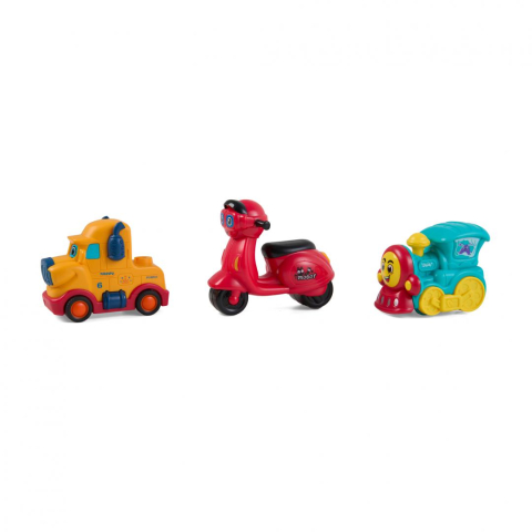 Masinute - SET 3 VEHICULE ACTIONATE PRIN INERTIE, DIVERSE MODELE SI CULORI, MOMKI