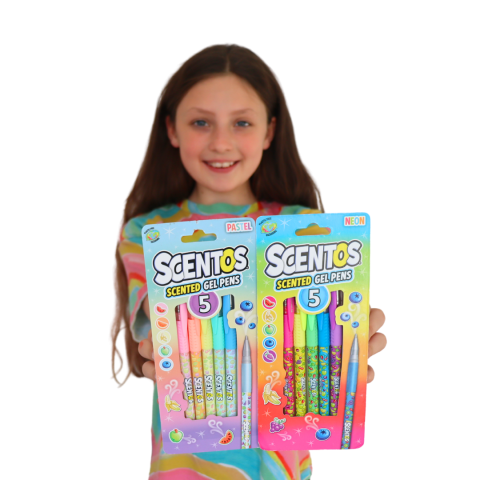 Papetarie - SET 5 PIXURI PARFUMATE CU.GEL, NEON/ PASTEL,SCENTOS