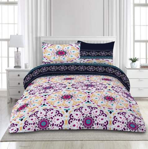 Lenjerii de Pat - Set de pat din microfibra, 4 piese, King Size, Mandala