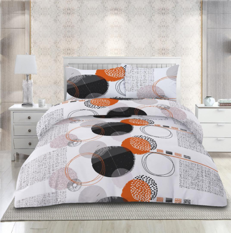 Lenjerii de Pat - Set de pat din microfibra, 4 piese, King Size, Orange