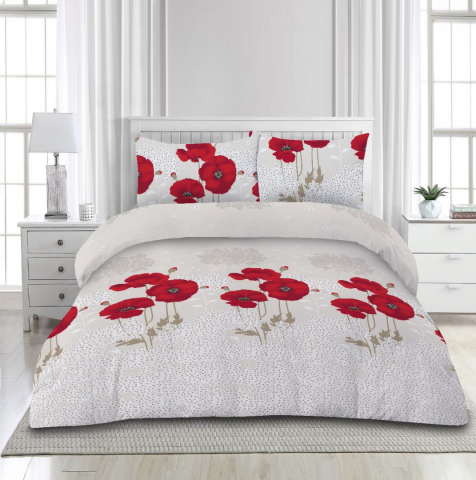 Lenjerii de Pat - Set de pat din microfibra, 4 piese King Size, Poppy