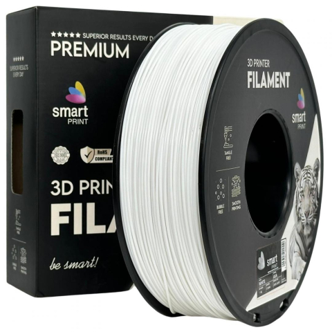 Accesorii imprimare 3D - SMART PRINT FILLAMENT 1KG ASA WHITE, Rezistenta UV, Finisaj mat, Diametru: 1.75mm, Greutate: 1KG, Temperatura duza: 220C - 250C, Temperatura platforma printare: 95C - 110C.