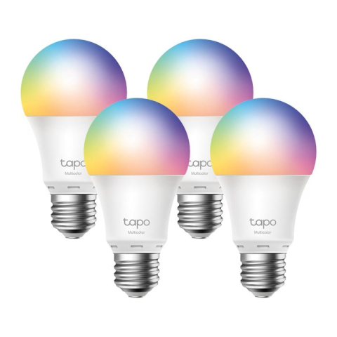 Smart home - Smart Wi-Fi Light Bulb, Multicolor, 4-Pack SPEC: 2.4 GHz, IEEE 802.11b/g/n, E27 Base, 220-240 V, 50/60 Hz, Brightness: W: 806 lm/ R: 55 lm/G: 140 lm/B: 25 lm, 8.3 W, 2,500 K - 6,500 K, Beam Angle 220°