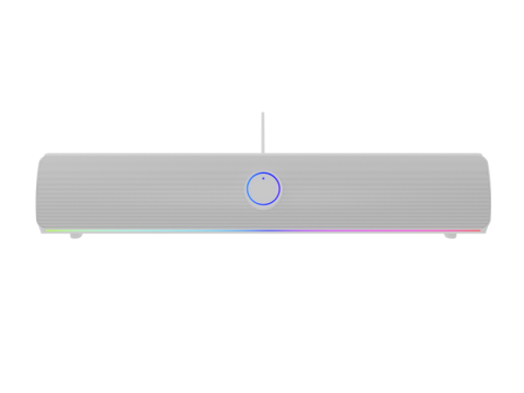 Sisteme audio - Soundbar GENESIS HELIUM 312BT 2.0, putere 10W, lungime cablu 150cm, frecventa raspuns 100 - 20000 Hz, iluminare multicolor, interfata USB-A, alb