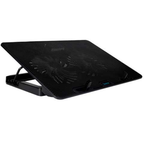 Stand & Cooling pad - Stand/Cooler notebook Spacer Gaming 2F, pana la 17 inch, 2 ventilatoare, Argintiu
