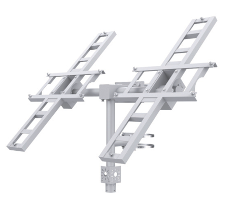 Accesorii - Suport dublu pentru panouri solare 2x VIGI 90W, din otel galvanizat, unghi de reglare manual: 5°~55°, stalp compatibil: Ø80-160 mm, greutate: 20kg.