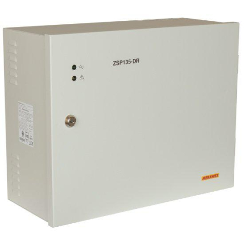 Accesorii - Sursa de alimentare pentru sisteme de detectie incendiu 24V/3-5A in cutie metalica Merawex ZSP135-DR-5A-3, loc pentru 2 acumulatori 40Ah/12V, Tensiune de intrare: 230 V +10% -15%, eficienta ridicata s