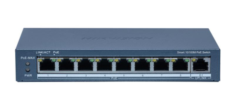 Switch-uri - Switch 8 porturi POE Hikvision DS-3E1309P-EI(B), Smart Managed, 8 × 10/100M PoE ports,1 × Gigabit RJ45 port, PoE power budget 110W, maxim 30W per port, distanta transmisie 300 metri in modul extended,