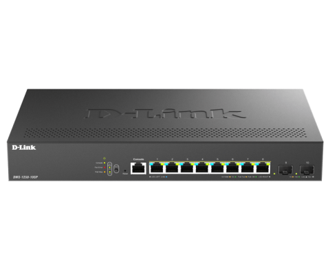 Switch-uri - Switch D-Link DMS-1250-10SP , 8 porturi Gigabit, 2 porturi SFP+, Protocol 802.1D STP 802.1s MSTP 802.1w RSTP, rackabil