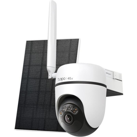 Camere supraveghere IP - Tapo Solar-Powered Pan/Tilt 4G LTE Security Camera Kit, Senzor CMOS cu scanare progresivă de 1/2,8", LED IR 850 nm, Câmp vizual: 100,6° (diagonală), 84,4° (orizontală), 44,3° (verticală), 2K 3MP (2304