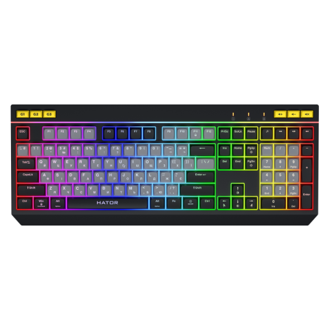  Tastaturi - Tastatura Gaming HATOR Icefall, RGB, USB, negru