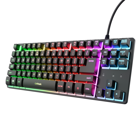  Tastaturi - Tastatura Gaming Trust GXT 833 Thado TKL, RGB, USB, Negru