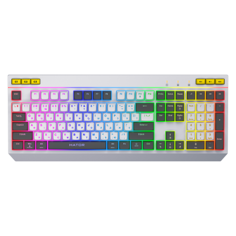  Tastaturi - Tastatura HATOR Icefall, RGB, USB, Alb