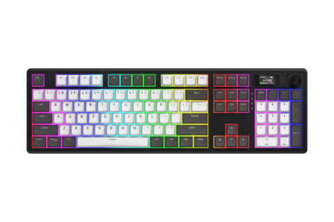  Tastaturi - Tastatura Mecanica Gaming HATOR Skyfall Pro Wireless 100, RGB, Wireless, Alb-Negru