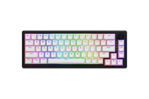  Tastaturi - Tastatura Mecanica Gaming HATOR Skyfall Wireless 65, RGB, Wireless, Alb-Negru
