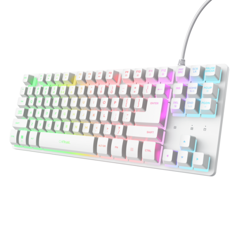  Tastaturi - Tastatura Mecanica Gaming Trust GXT 833W Thado TKL, RGB, USB, Alb