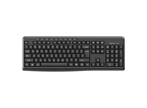  Tastaturi - Tastatură wireless 2.4G SRXK-SKB706W, Tastatură: cu rând independent de taste multimedia, Mod Wireless: 2.4G, Număr taste: 104 + 9 taste rapide, Material: ABS, Culoare: Negru, Chipset: Huntersun, Tip 