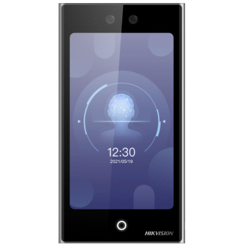 Centrale control acces - Terminal de control  access cu face recognition Hikvision DS-K1T673DWX ; Rezolutie: 2MP, HFOV = 75.5°; VFOV = 41.5°; DFOV = 87°, Ecran tactil LCD: 7 inch, Distanța de autentificare: 0.3-3m, Interfata: