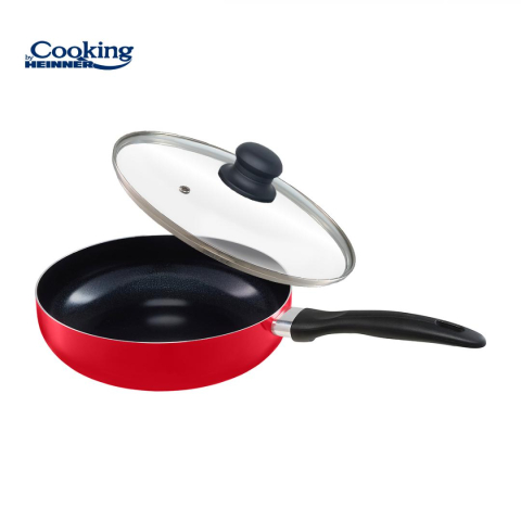 Tigai si seturi - TIGAIE ADANCA ALUMINIU PRESAT+CAPAC 24x6.5 CM, COOKING BY HEINNER