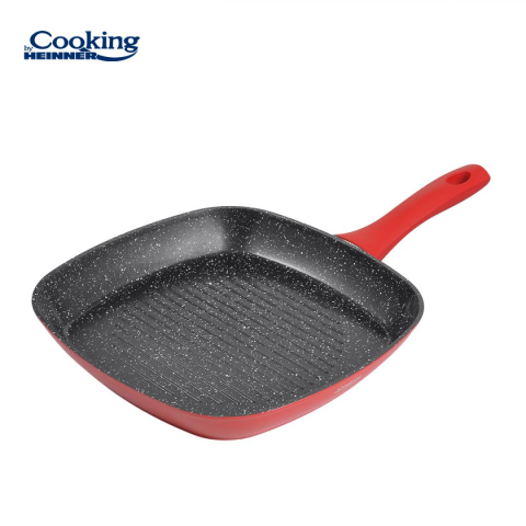 Tigai si seturi - TIGAIE GRILL ALUMINIU FORJAT 28x4CM, RED STONE, COOKING BY HEINNER