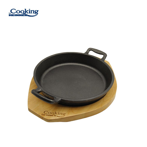 Tigai si seturi - TIGAIE SERVIRE FONTA PURA CU SUPORT DE LEMN DIA 20 CM, COOKING BY HEINNER