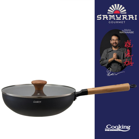 Tigai si seturi - TIGAIE WOK + CAPAC 26X7.5CM, RIKITO WATANABE, SAMURAI GOURMET, COOKING BY HEINNER