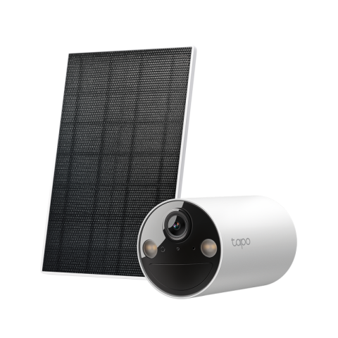 Smart home - TPL Solar-Powered Security Camera Kit TC82, 1/2.8" Progressive Scan CMOS Starlight Sensor, Focal Length: 3.17 mm, Field of View: 125° (Diagonal), 111°(Horizontal), 56°(Vertical), 2K 3MP (2304 × 1296 p