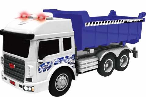 Masinute - VEHICULE CU LUMINI, SUNETE  SI FRICTIUNE, SCARA 1/14, 27.5CM, BASCULANTA MOV