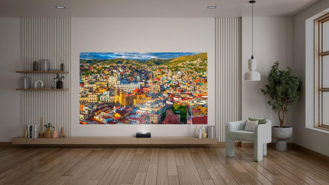 Videoproiectoare - Videoproiector Optoma Photon Go, FHD 1920*1080, 650- 1200 lumeni, 800:1, 16:9/ 4:3, dimensiune maxima imagine 100'', laser 20.000 ore, distanta ultra scurta de proeictare, maxim 0.4m, HDMI, USB-C powe