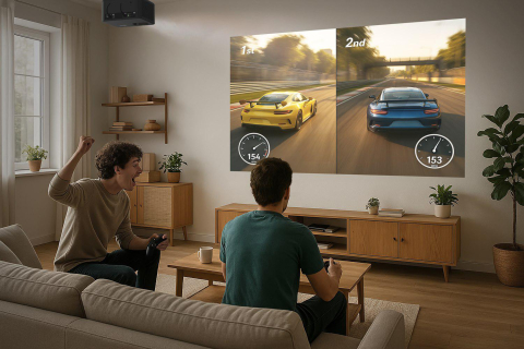 Videoproiectoare - Videoproiector Optoma Photon Life PK31, 4K UHD (3840x2160), 1600/ 900 lumeni, 200.000:1, 16:9/ 4:3, diagonala 1.52m ~ 3.81m (60" ~ 150"), 3LED 30.000 ore, distanta de proiectare 1.99m - 5.47m, HDMI 2.