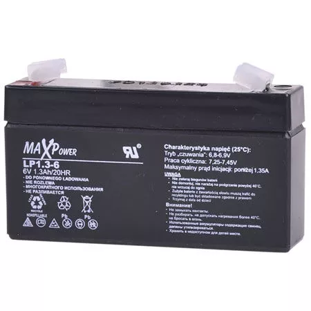  Acumulator - Acumulator stationar SLA Acid Plumb 6V 1.3Ah MaxPower Vipow