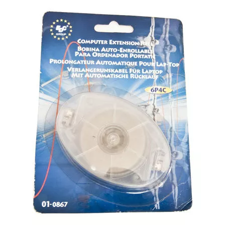  Cabluri  - Autoderulator pentru telefon 6P4C RJ11 2.4m EDC